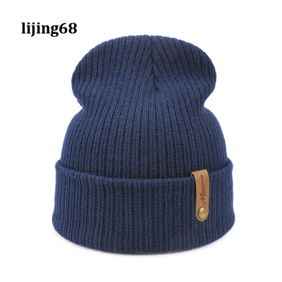 Lijing ฤดูหนาวถักหมวกอบอุ่น Skuilles Beanies หมวกสำหรับผู้หญิงผู้ชาย U Nisex ไหมพรมฤดูหนาวหมวกสบายๆฮิปฮอป S Kullies หมวก