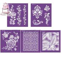 【hot】 Flowers Leaves Mesh Template Decorating Tools Stencils for Fondant