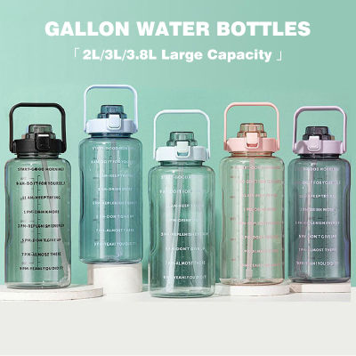 3.8L Gallon Water Bottle Lid Sealing Leak-proof Drinking Bottle Travel To-Go Drinkware Large Capacity Jug Outdoor Sports Cup