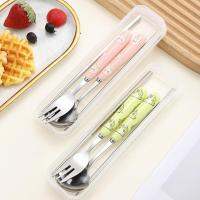 Ceramic Handle Knife Fork Spoon Stainless Steel Western Tableware Set High Color Value Household Cartoon Spoon Kitchen Gadgets Serving Utensils