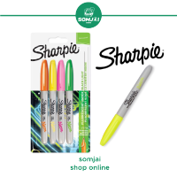 Sharpie - ชาร์ปี้ Permanent Marker ปากกามาร์คเกอร์กันน้ำ รุ่น สีนีออน แพ็ค 4 ด้าม
