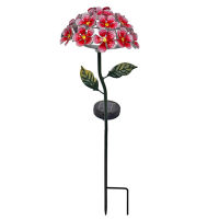 LED Solar Light Artificial Hydrangea Simulation Flower Iron Outdoor Waterproof Lawn Stakes Lamps Solar Powered Sunlight