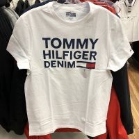 Tommy Hilfiger mens T-shirt white short-sleeved cotton bottoming shirt round neck half-sleeve