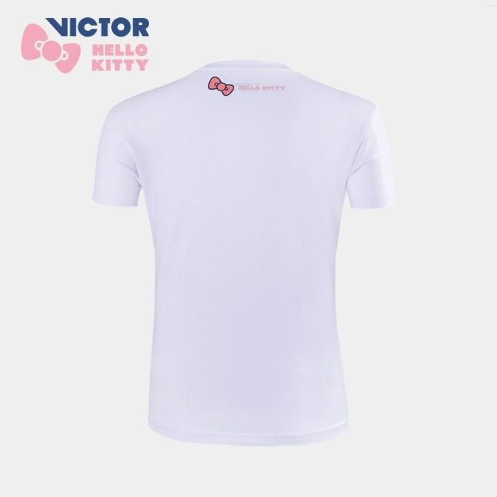 เสื้อยืดแฟชั่นสำหรับผู้หญิง-victor-victor-hello-kitty-ร่วมชุดกีฬาแบดมินตันชัยชนะ-t-kt202