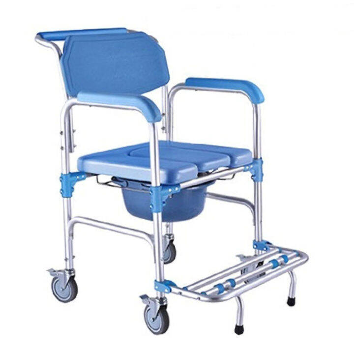 Shower Commode Wheelchair Waterproof Rolling Shower Chair with Padded