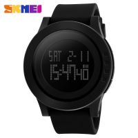 SKMEI นาฬิกาข้อมือกันน้ำสำหรับผู้ชาย,Jam Tangan Digital LED 1142นับถอยหลังเล่นกีฬา1257