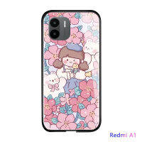 พร้อมเคส Casing Ponsel สำหรับ Xiaomi Redmi 5 Plus/RedmiS2/Redmi A2ดอกไม้สุดหรูเด็กผู้หญิงกันกระแทกกระจกเทมเปอร์ฝาหลังใหม่ปลอก