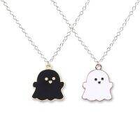 Cute Cartoon Ghost Friendship Couple Pendant Necklaces For Korean Fashion Female Men Best Friend Lovely Women Necklaces Jewelry