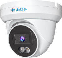 UNILOOK 4MP IP PoE Turret Camera with Microphone/Audio, Security Camera Outdoor Indoor with 90° Wide Angle, IP66 Weatherproof, 50Ft Night Vision, 24/7 Recording