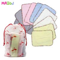 ☾○ MABOJ 10pcs Baby Wipes Face Hand Towel Handkerchief Bamboo Fiber Burp Cloth Soft And Absorbent 2-layer Kindergarten Washcloth