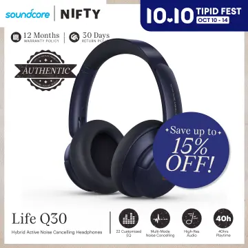  Soundcore by Anker Life Q30 Hybrid Active Noise Cancelling  Headphones with Multiple Modes, Hi-Res Sound, Custom EQ via App, 40H  Playtime, Comfortable Fit, Bluetooth, Multipoint Connection : Electronics