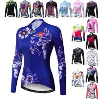 ✒☊  Weimostar Women Cycling Jersey Long Sleeve 2021 Pro Team Bicycle Clothing Autumn MTB Bike Jacket Flower Cycle Wear Ropa Ciclismo