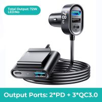 ✼۞ Joyroom 78W 5-in-1 Fast Car Charger LED USB C Fast Car Charger PD 3.0 QC 4.0 3.0 PPS Type C Multi Car Charger Adapter สำหรับรถยนต์