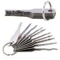 ▤☄ 10PCS Stainless Jiggler Keys Dual Sided Car Open Repair Accessories Auto Replacement Tool Kit Locksmith Tools