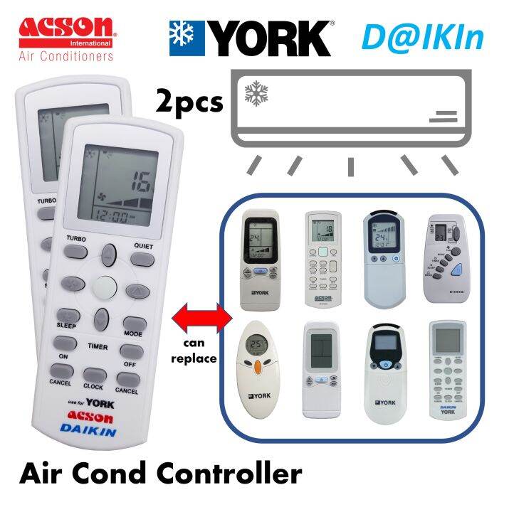 York Daikin Acson Replacement Air Cond Air Conditioner Remote control