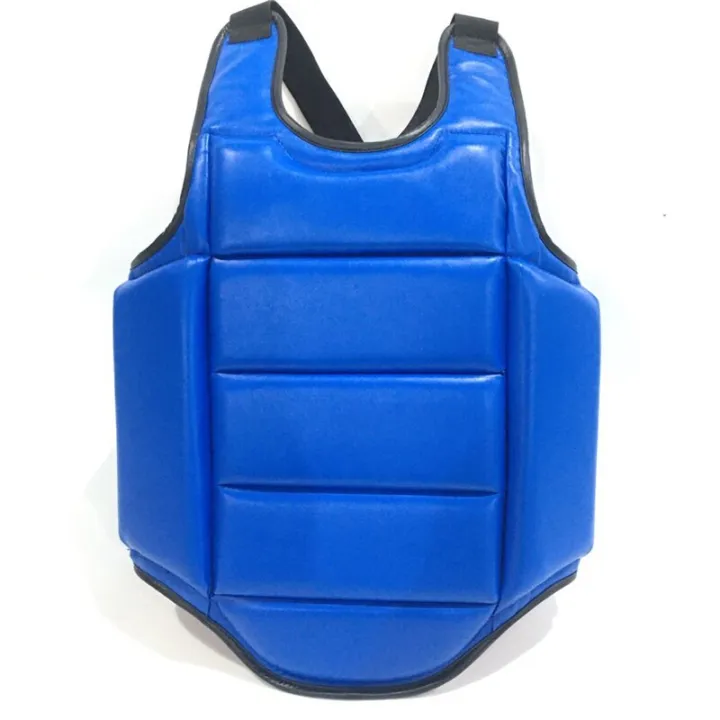 Red Karate Chest Guard Boxing Vest MMA Kickboxing Body Back Protector