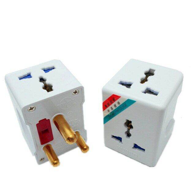 South Africa 3 Round Pin Electrical Plug Socket 15A 250V AC Adapter