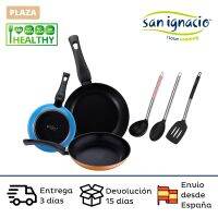 Set of pans (202428cm) SAN IGNACIO Monza in aluminum forged with kitchen utensils in stainless steel