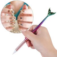 Hot Sale Manicure Dotting Pen Nail Tools 3D Carving DIY Glitter Nail Pen Rhinestone Handle Mermaid Nail Art Brush Artist Brushes Tools