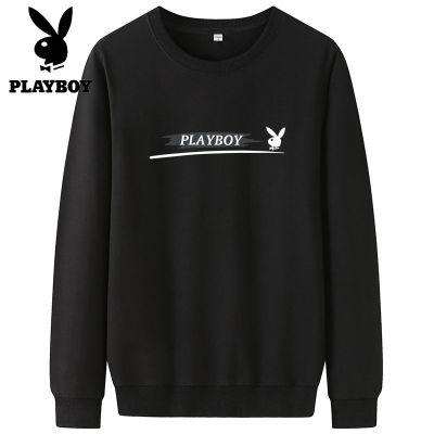 Playboy เสื้อกันหนาวลำลองแขนยาวสำหรับผู้ชายและผู้หญิง,สีล้วนใส่สบายสำหรับฤดูใบไม้ร่วงและฤดูหนาว