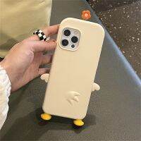 เคสซิลิโคนเป็ดการ์ตูน3มิติน่ารักสำหรับ iPhone 14 13 12 11 Pro XS Max X XR 7 8 Plus Kawaii เคสป้องกันแบบนิ่ม