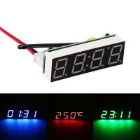✳▣∋ Hot Sale New Mini Car Digital Clock Thermometer Voltmeter 3 IN 1 LED Display Digital Timer Voltmeter Interior Electronic Accesso