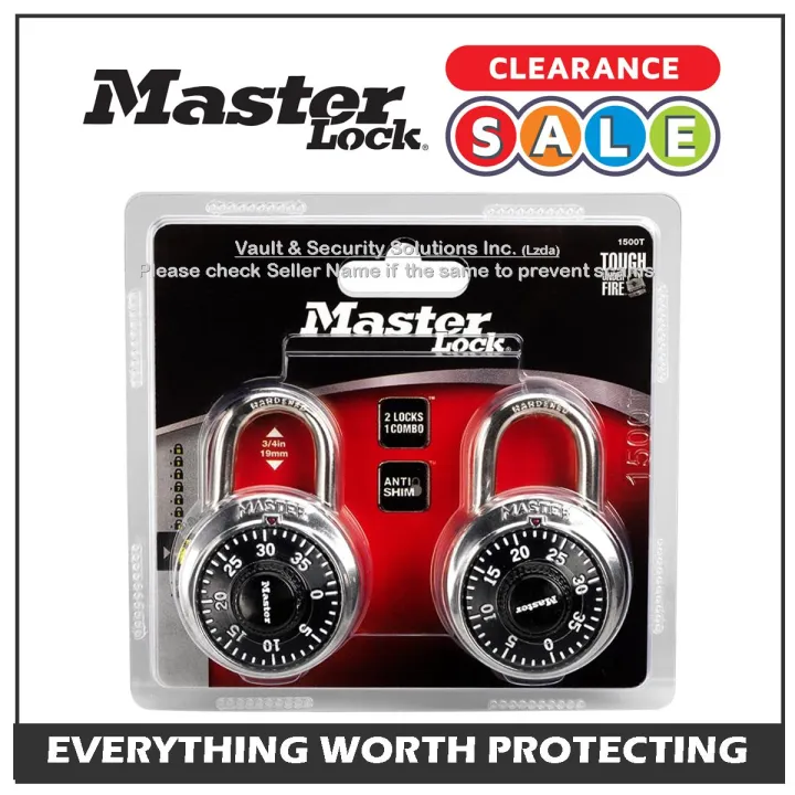 Masterlock 1500T Combination Lock Duo Same Combination Heavy Duty