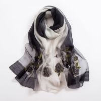 Fashion Women Chiffon Soft Wrap scarf Ladies Shawl Scarf Scarves Printed chiffon scarves GRAY22