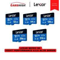 LEXAR MicroSD เมมโมรี่การ์ด ขนาด 64GB รุ่น High Performance 633x Blue Series | UHS-I, Class 10, A2 รองรับ Full HD, 4K UHD สำหรับ กล้อง และสมาร์ทโฟน รับประกันศูนย์ 10 ปี