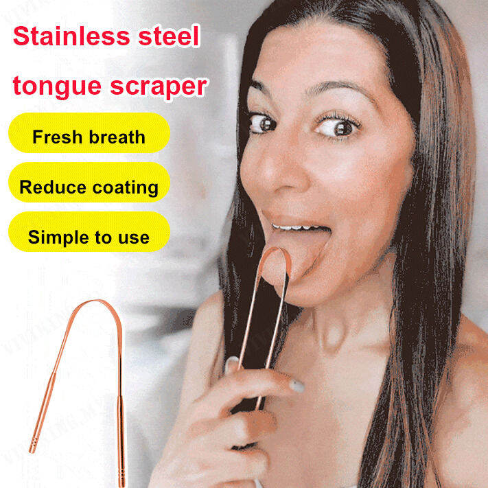 viviking Stainless Steel Tongue Scraper Lazada