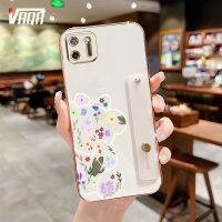 VRQR เคสโทรศัพท์หมีน่ารักมีกรอบสีเดียวกันสำหรับ OPPO Realme C11 2020 กันกระแทกตัวปกป้องกล้องถ่ายรูปนิ่มกรอบด้านหลังซิลิโคน