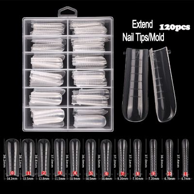 120pcs Quick Building False Nail Tips Mold Form Acrylic Extension System Fake Nails Art Builder UV Gel Manicure Tools