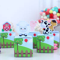 Farm Gift Boxes Candy Bags Animals Party Supplies Treat Box Baby Shower Decoration Sheep Pig Cow Farm House Kids Birthday Decor