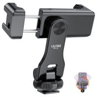 ♙∈ UURIG Metal 360 Rotatable Phone Tripod Mount Holder W Cold Shoe For Mic Light Phone Clip for Iphone 14 13 12 Samsung SmartPhone