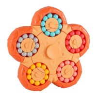 Creativity Magic Bean Cube Fingertip Gyro Rotating Decompression Fidget Toy Stress Relief Spin Bead Puzzles Education Game Toys