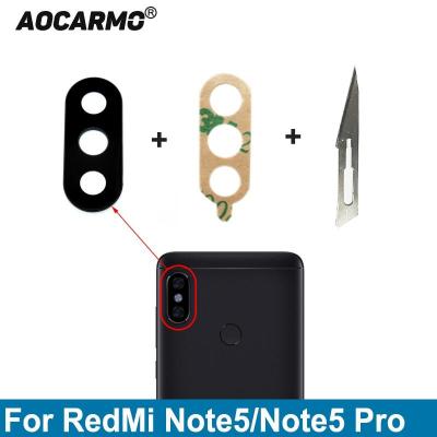 【No-profit】 Aocarmo เปลี่ยนด้านหลังกลับกล้องเลนส์ฝาครอบแก้วด้วยกาวสติ๊กเกอร์กาวสำหรับ Xiaomi R Edmi หมายเหตุ5/หมายเหตุ5 Pro