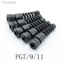 5pcs IP68 Waterproof M12 PG7/PG9/PG11 Cable Gland Connector Plastic Flex Spiral Strain Relief Protector For 3.5-6mm Wire Thread