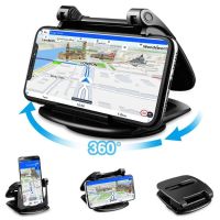 แผงหน้าปัดคลิปเก็บสายโทรศัพท์ในรถยนต์ตัวยึด GPS หมุนได้360ตัวรองรับการปรับแนวนอนและแนวตั้งสำหรับ iPhone Samsung และ Xiaomi