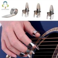 4pcs Stainless Steel 1 Thumb And 3 Finger Nail Guitar Picks Plectrums Set Metal Acoustic Electric Bass Guitar Accessories GYH Guitar Bass Accessories