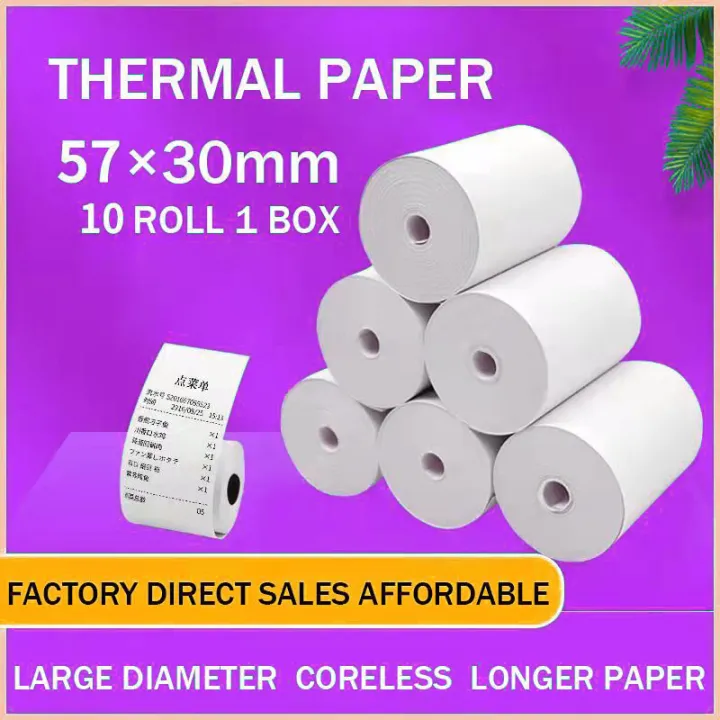 Thermal Paper Printer Paper 57mm*30mm 100 rolls label sticker high ...