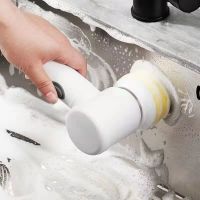 ✸☍ 5-in-1 Electric Cleaning Brush Bathroom Wash Brush Kitchen Cleaning Tool USB Handheld Bathtub Brush Electric Brush Cleaner Sink