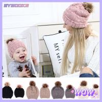 SYBOOKS Winter Pom Pom Fur Beanie Crochet Baby Warm Hat Knit Cap