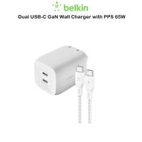 Belkin Dual Usb-C GaN Wall Charger with PPS 65W หัวชาร์จเร็วเกรดพรีเมี่ยม สำหรับ Macbook/iPad/iPhone/Samsung(ของแท้100%)