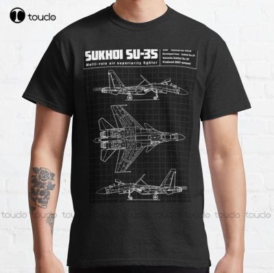 Su-35 Air Superiority Fighter Jet Fighter, Aircraft, Air Force, Airplane Classic T-Shirt Tshirts Graphic Xs-5Xl Unisex