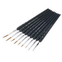 Prettyia 9pcs Paint Brush Set Professional Extra Fine Detail Art Oil Painting Brushes