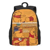 Winnies-The-Pooh กระเป๋าความจุขนาดใหญ่พิมพ์ลาย Unisex กระเป๋าเป้เด็กผู้ชายและเด็กหญิงทุกวันนักเรียนโรงเรียนกระเป๋าสะพายไหล่