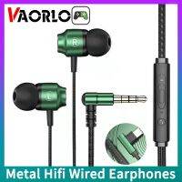 Metal Hifi Wired Earphones 3.5mm AUX &amp; Type-C Connector With HD Mic Gaming Music Sport Headphones Bass Surround Sound Headsets Over The Ear Headphones