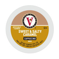 Victor Allens Coffee Sweet and Salty Caramel Cappuccino, Flavored Coffee, 42 Count Single Serve Coffee Pods for Keurig K-Cup Brewers