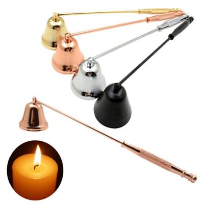 【CW】Stainless Steel Candle Snuffer Tool Long Handle Bell Extinguisher Candle Wick Trimmer Candle Snuffer Snuffer Put Off Flame Tool