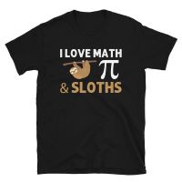 เสื้อยืด พิมพ์ลายกราฟิก I Love Math Sloths ตลก ออกแบบดี สําหรับวันพิเดย์S-5XL  6ZD1